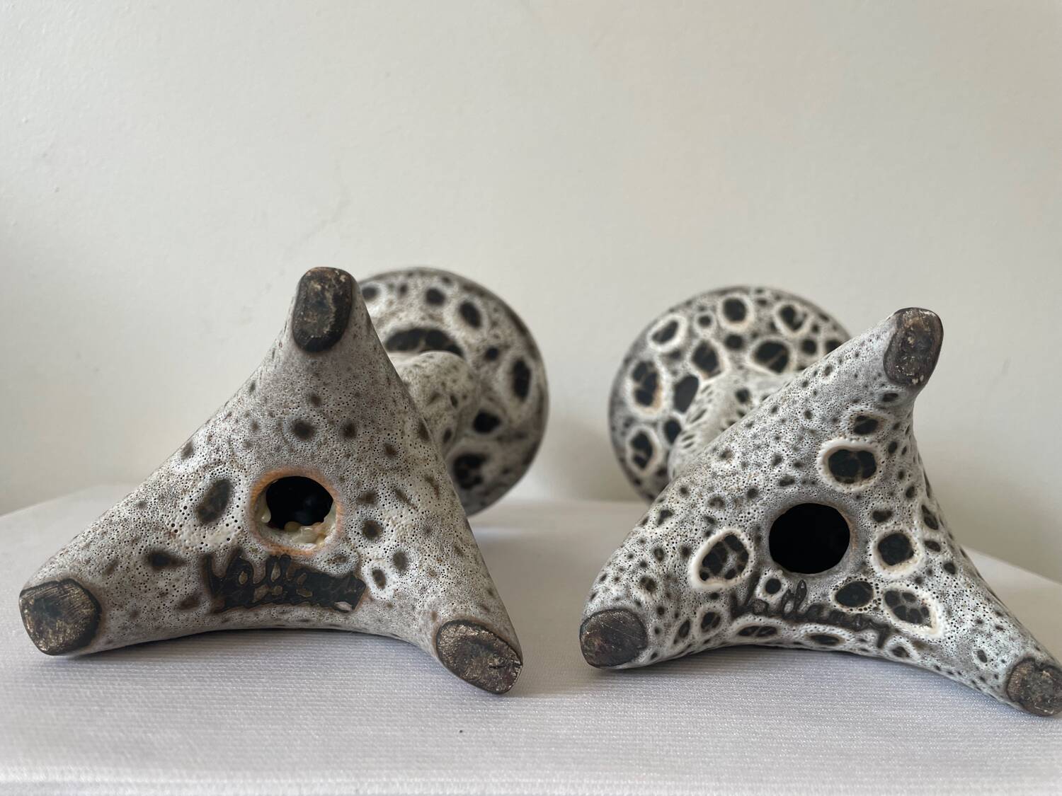 Pair of candlesticks Vallauris by Marius Bessone