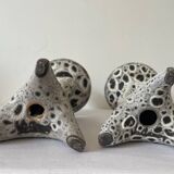 Pair of candlesticks Vallauris by Marius Bessone