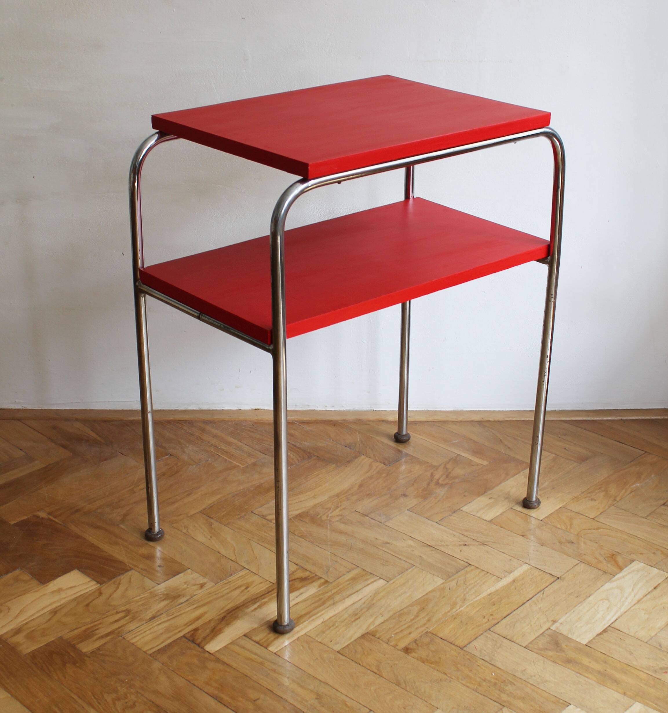 1930's Modernist Tubular Side Table model R 7 by Slezak