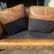 2-seater Chesterfield sofa in tan leather