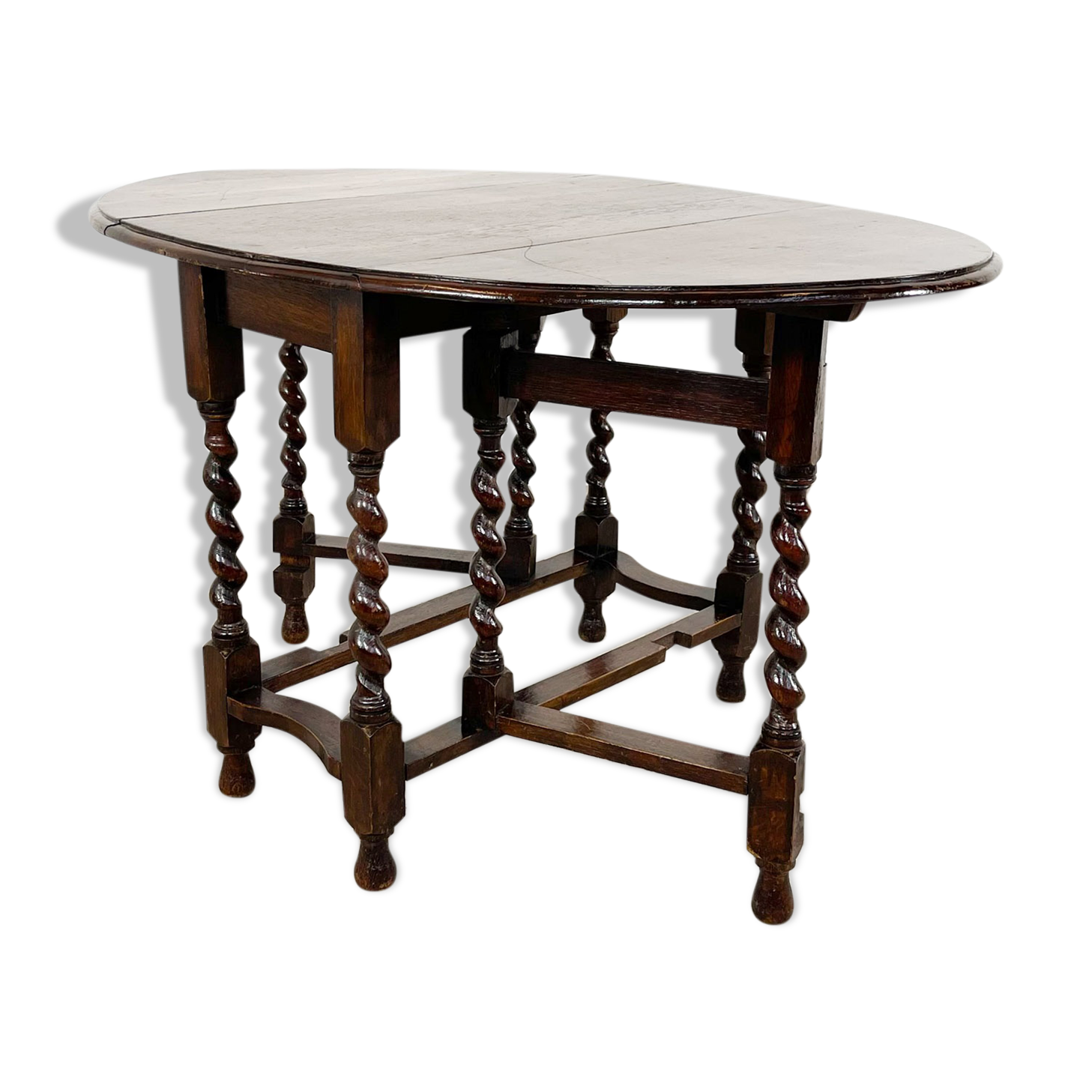 Antique Gateleg drop leaf table with barley twist legs