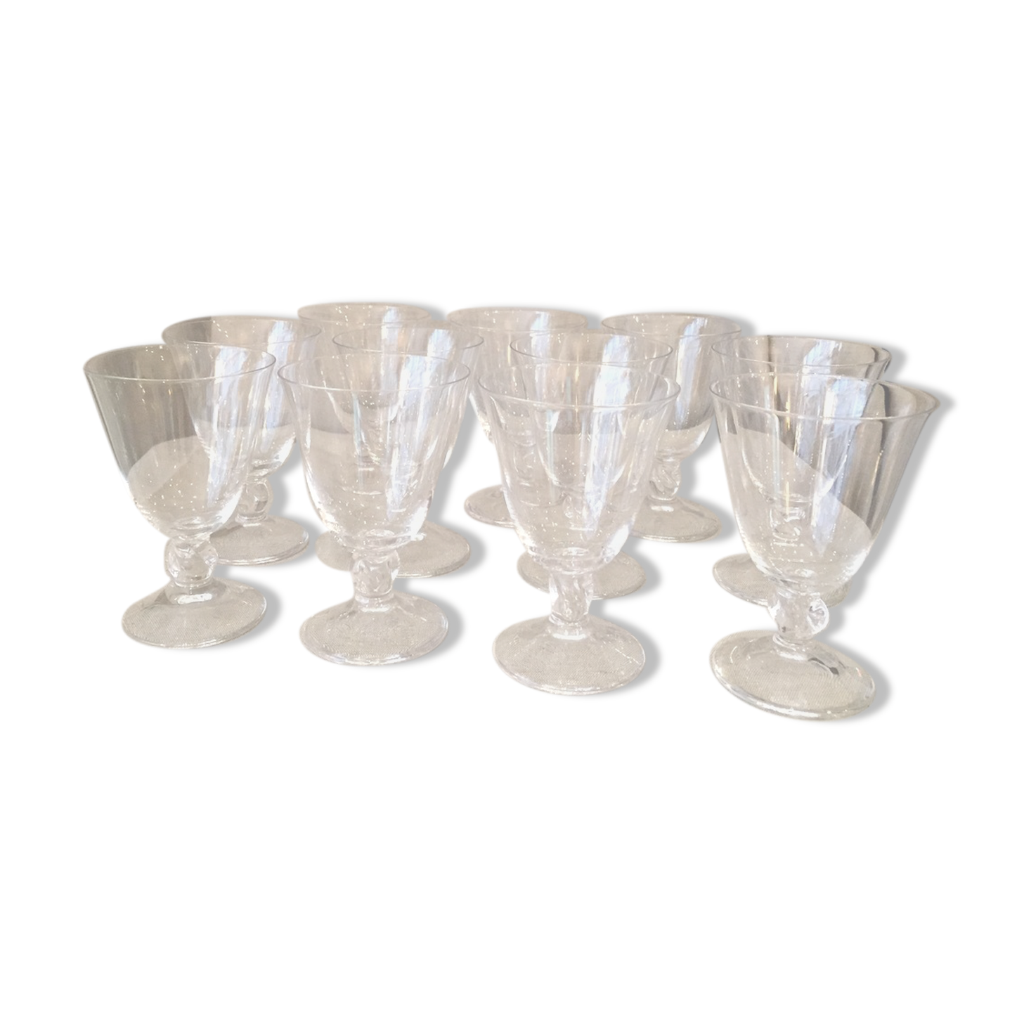 Suite of 11 glasses of white wine in crystal daum model orval