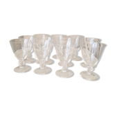 Suite of 11 glasses of white wine in crystal daum model orval