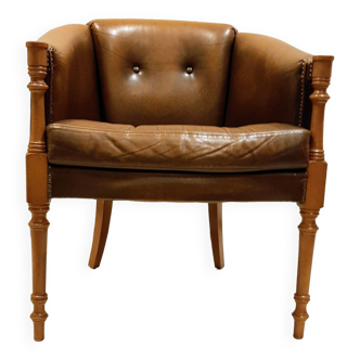 Mid-century leather club chair