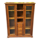 Display cabinet in solid cherry wood Louis Philippe style, 1980s - 108x35x140cm