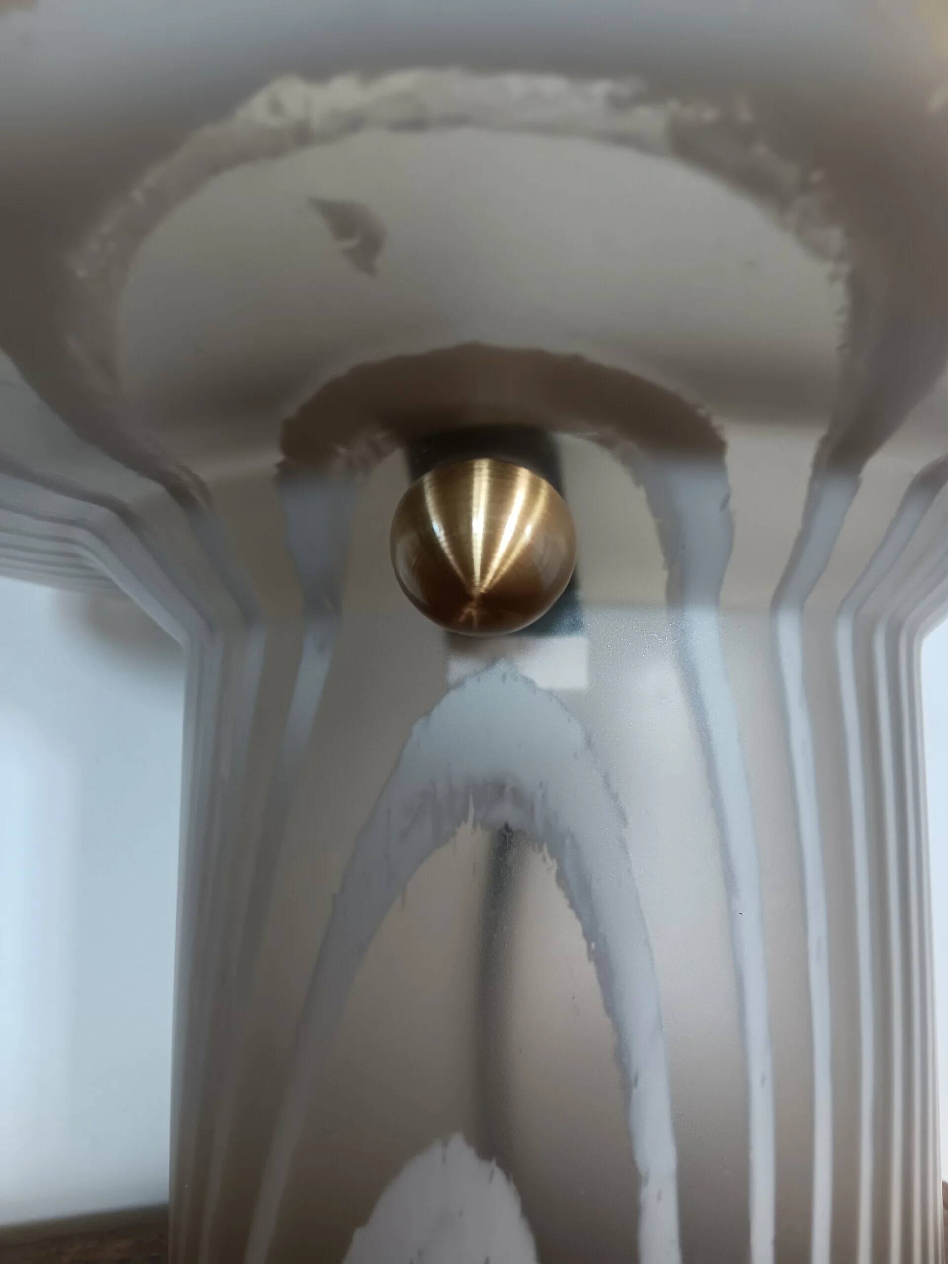 Lampe champignon vintage Peill & Putzler en verre opaline