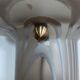 Lampe champignon vintage Peill & Putzler en verre opaline