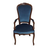 Velvet bedroom armchair