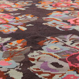 Kilim caucasien antique, Azerbaïdjan laine tissée à la main- 200x370cm
