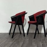 Modern Chairs in Lacquered Wood and Fabric from Pozzi & Verga, 1970s, Set of 4