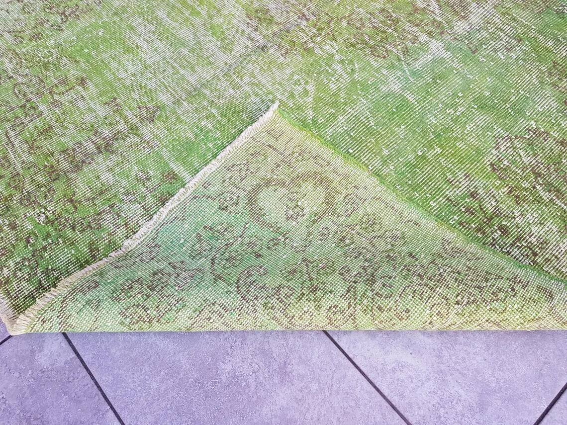 Green Vintage Turkish Rug sku v711