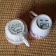 Duo coffee cups Art Deco Sarreguemines Denise & Badonviller Roses collection