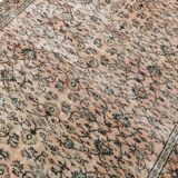 Light Blush Pink All-over Floral Vintage Rug, 188x276Cm