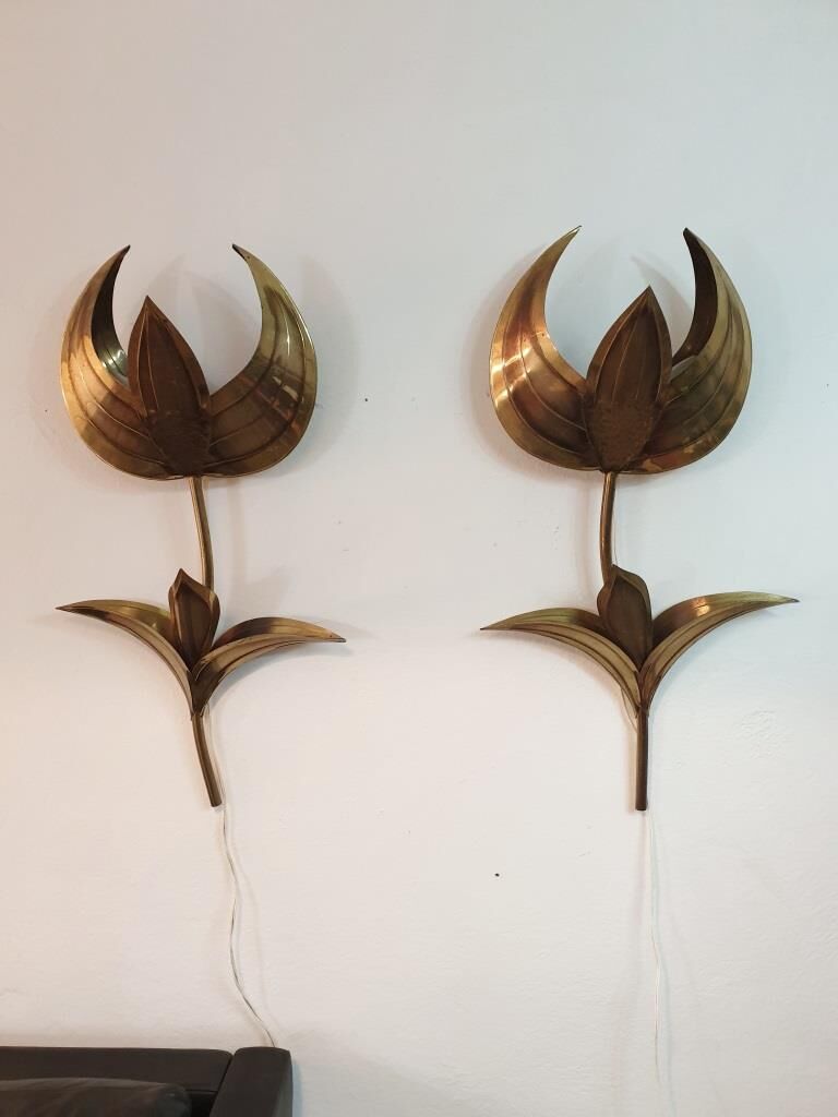 Brass flower sconces