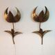 Paire d'appliques fleurs en laiton