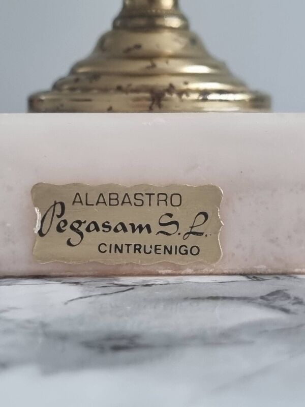 Paire de pied de lampe en albatre