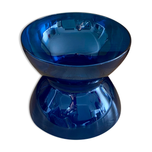 Vase diabolo en verre bleu XL Anne