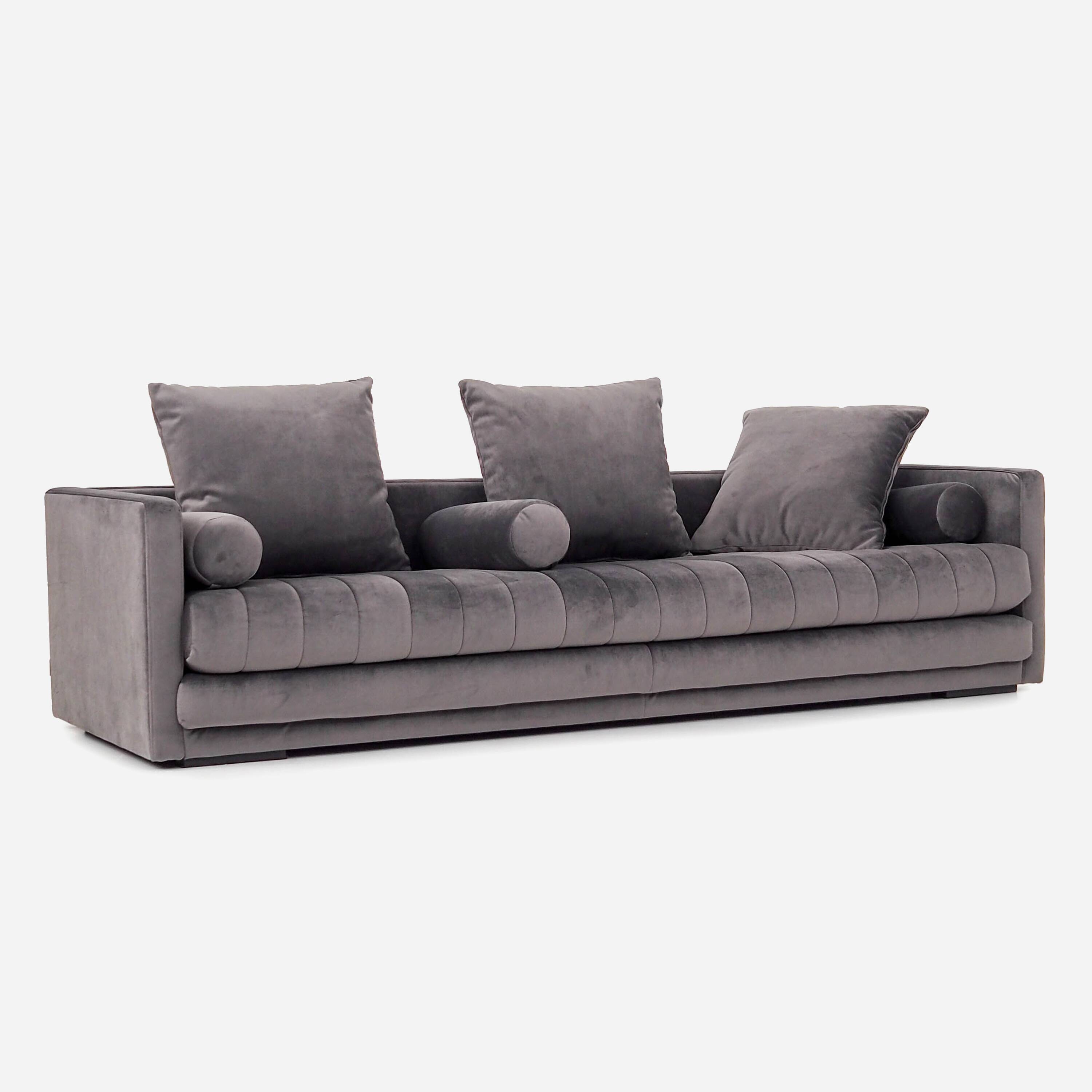 Sofa KOPENHAGA grey velour, Scandinavian design
