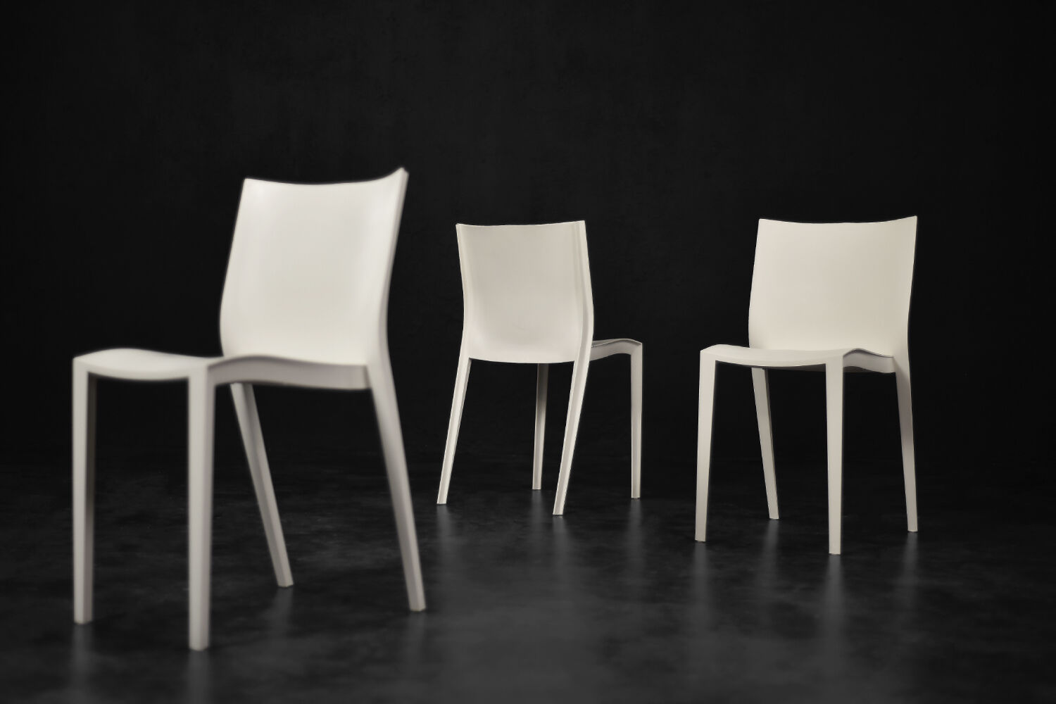 Mid-century smooth plastic vintage chairs by Philippe Starck for Xo Design, set of 5.