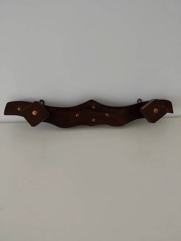 Vintage wooden wall coat rack