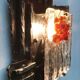 Vintage Italian brutalist wrought iron wall lamp by Albano Poli for Poliarte, set of 4.