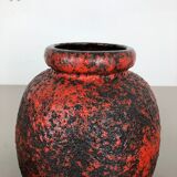 Set of Three Pottery Fat Lava Vases "Multi-Color" by Scheurich, Germany, 1970s