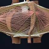 Vintage wood and thread pendant lamp