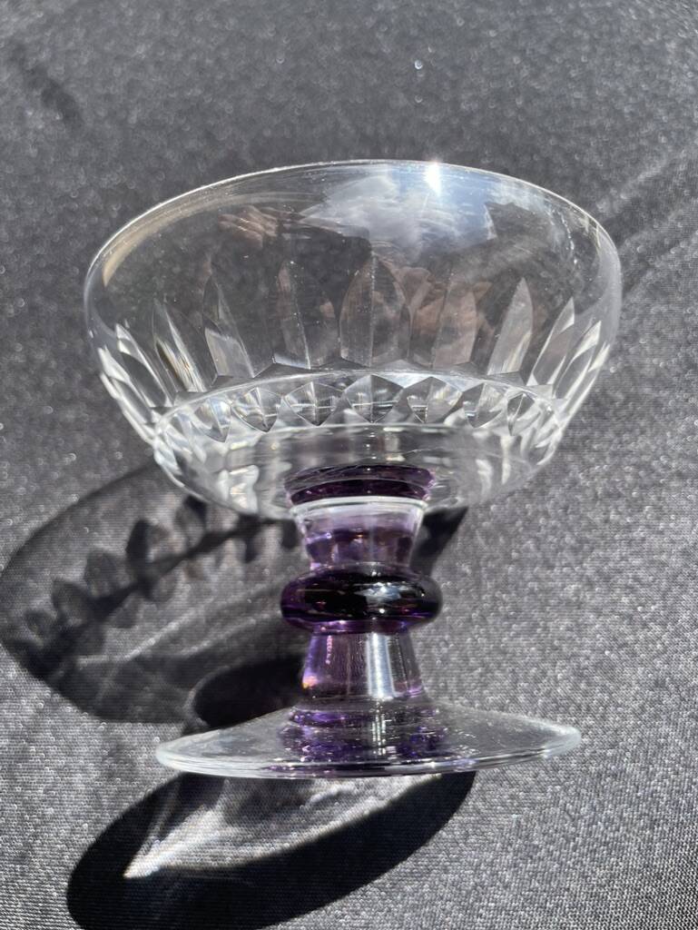 4 Coupes en cristal taillé coloré – Val Saint Lambert