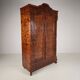 19th Century Pine Linen Cupboard / Wardrobe with Flame Veneer