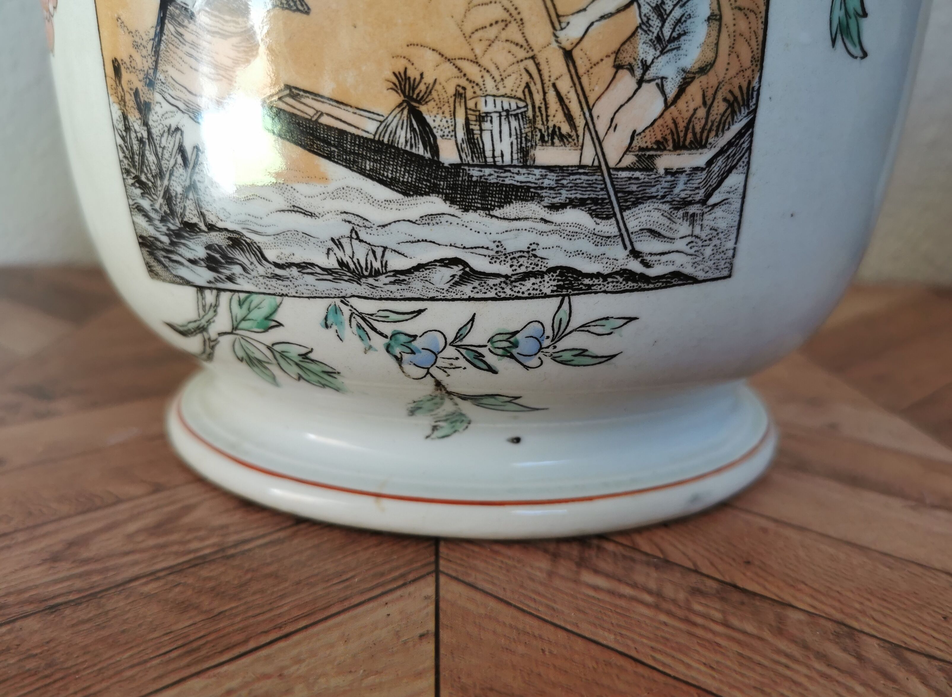 Cache pot earthenware Luneville Japan