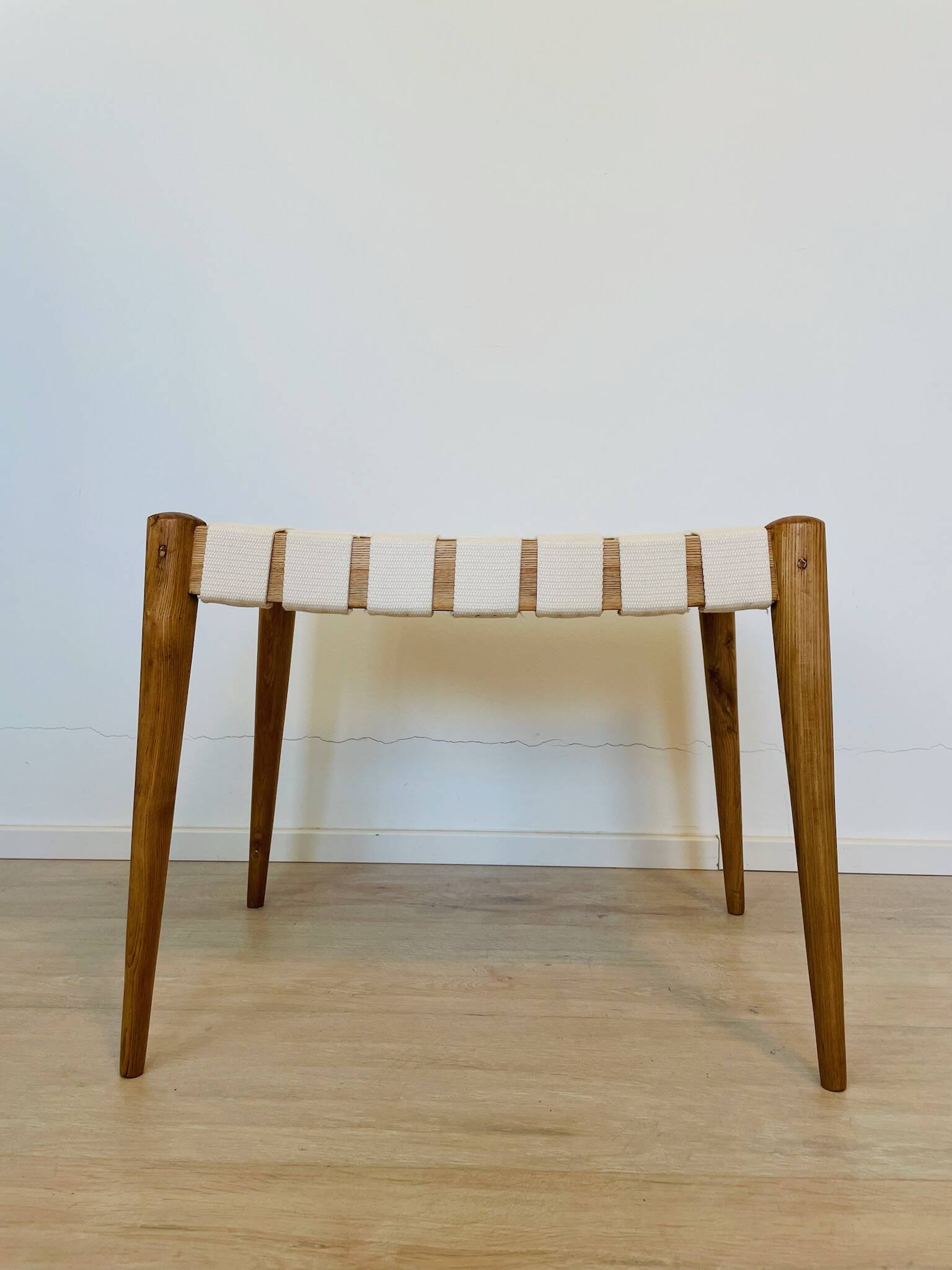 Vintage Wooden Ottoman from Czechoslovakia 1970’s