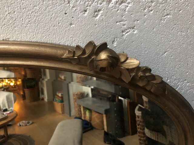 Old golden oval mirror 79x48cm