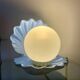 Lampe coquillage en céramique bleue