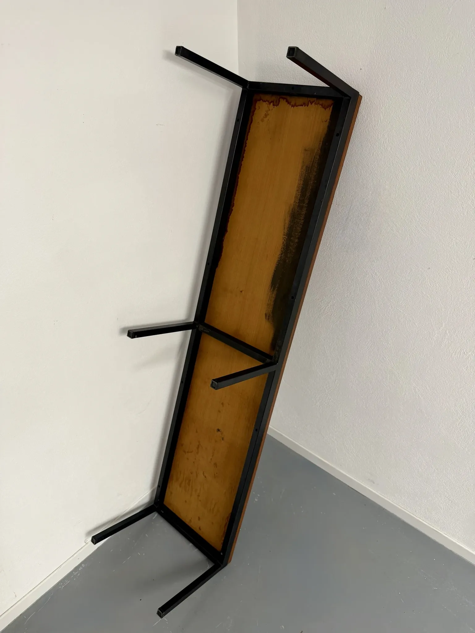 Large coffee table / modernist side table in wood and metal an60