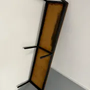 Large coffee table / modernist side table in wood and metal an60