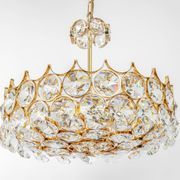 Golden brass chandelier, Sciolari design by Palwa, Germany, 1970s