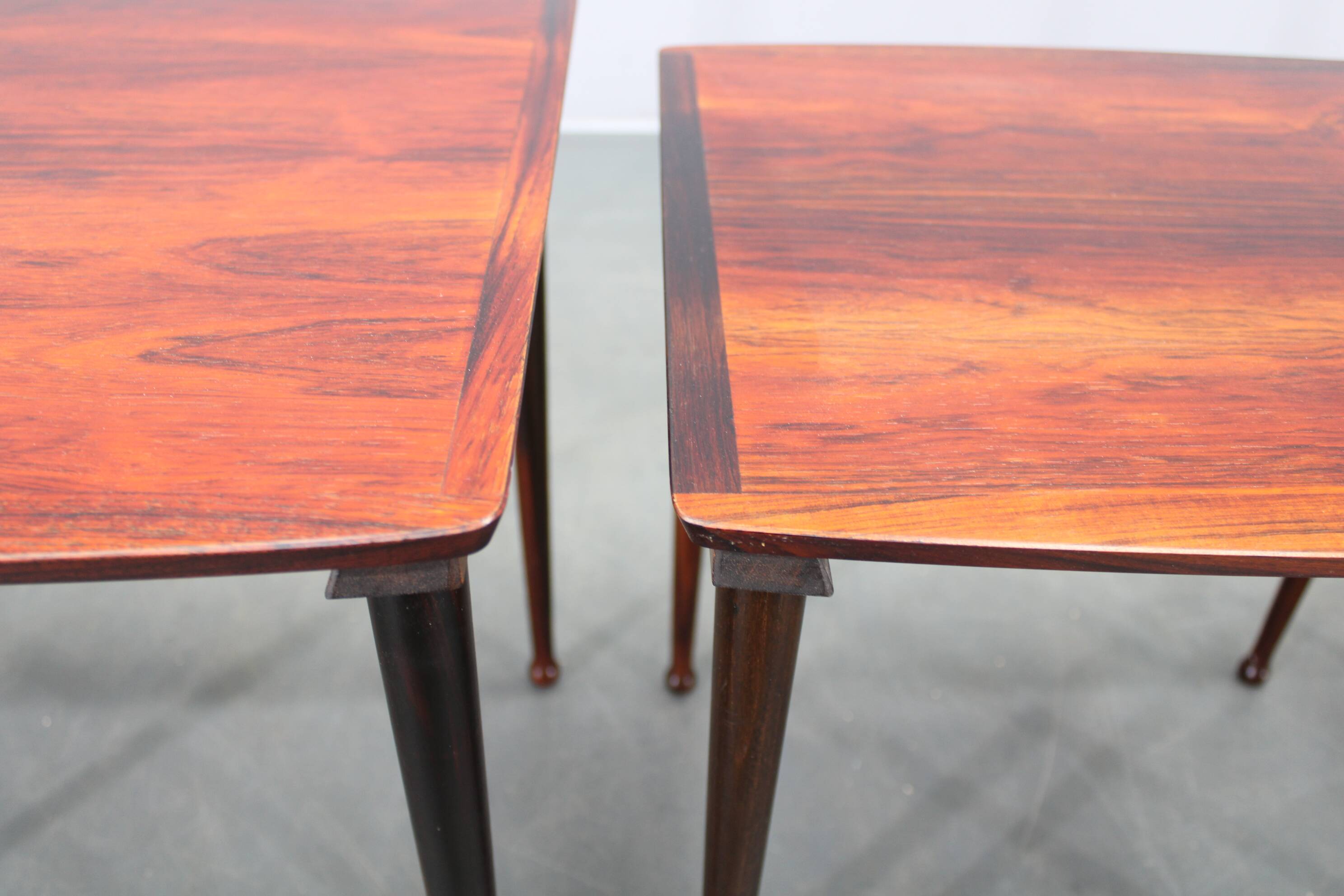 Mid-century Danish nesting tables in solid wood and veneer, 1960s