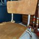 Old children's school chair wood and metal