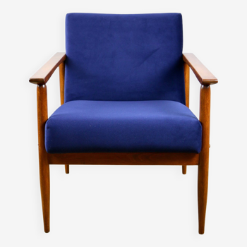 Vintage navy blue easy chair, 1970s
