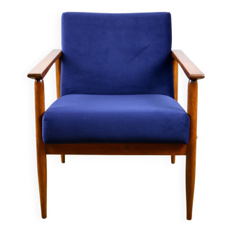 Vintage navy blue easy chair, 1970s