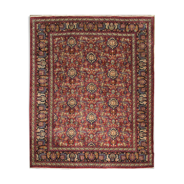 Tapis en laine florale rouge fait à la main antique persan khorassan tapis - 295x376cm