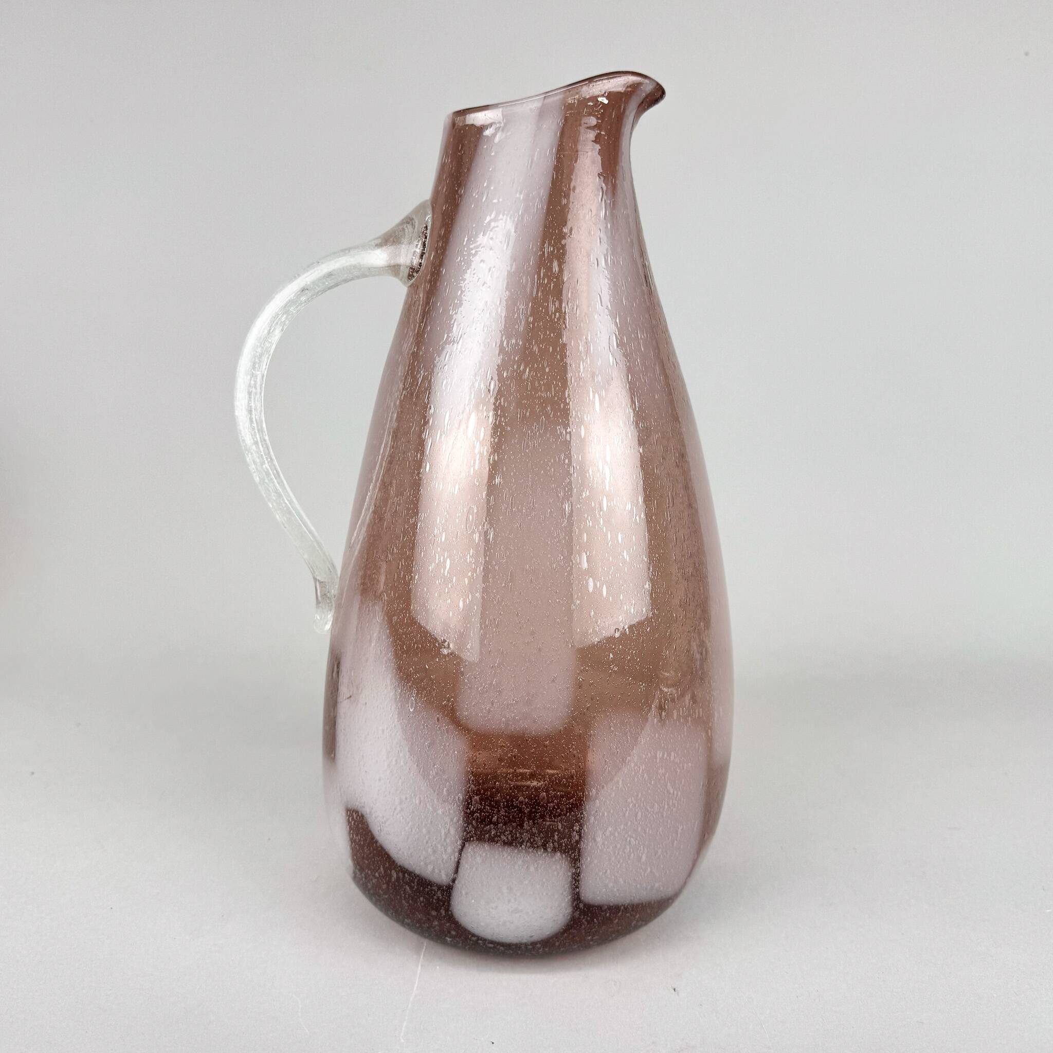 Large Hand Made Glass Vase / Pitcher, Germany 1970's