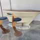 Bar or shop counter and 2 deck lina stools polyester boat hull