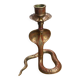 Chiseled brass cobra candlestick