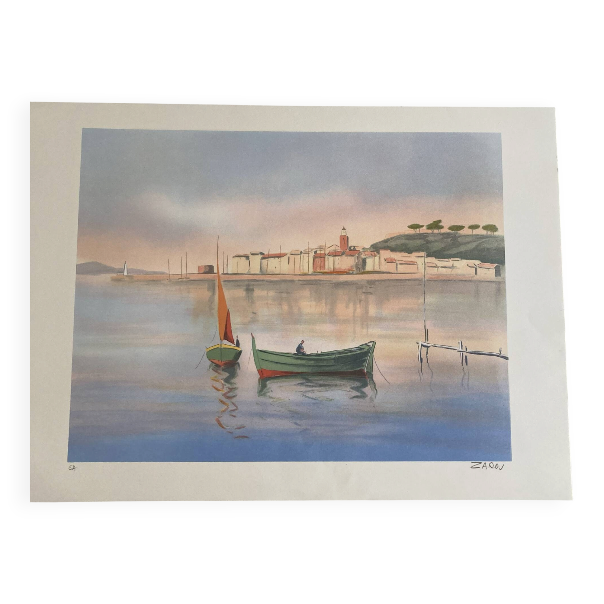 Lithographie signée de l’artiste francais provençal  victor zarou