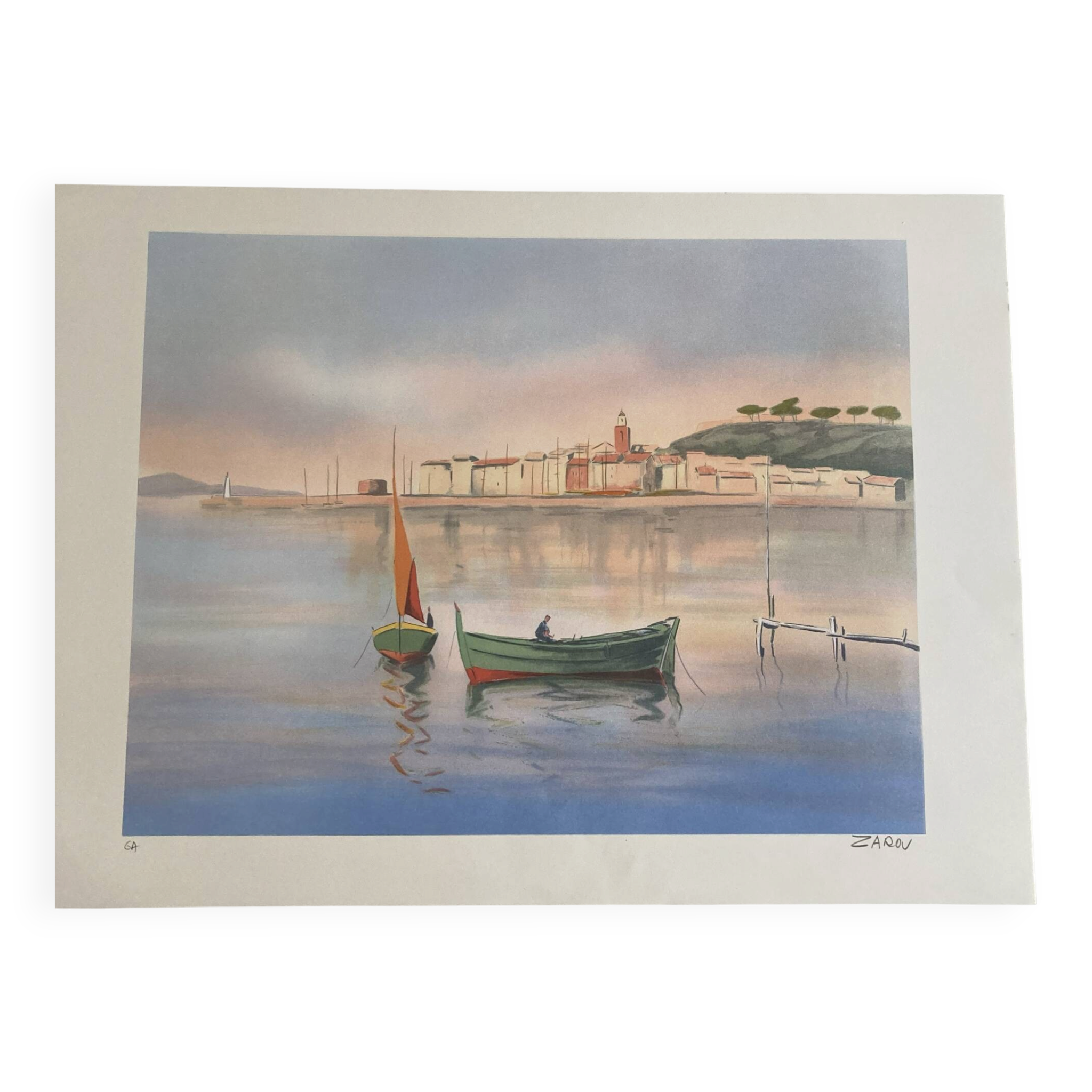 Signed lithograph by the Provençal French artist Victor Zarou.