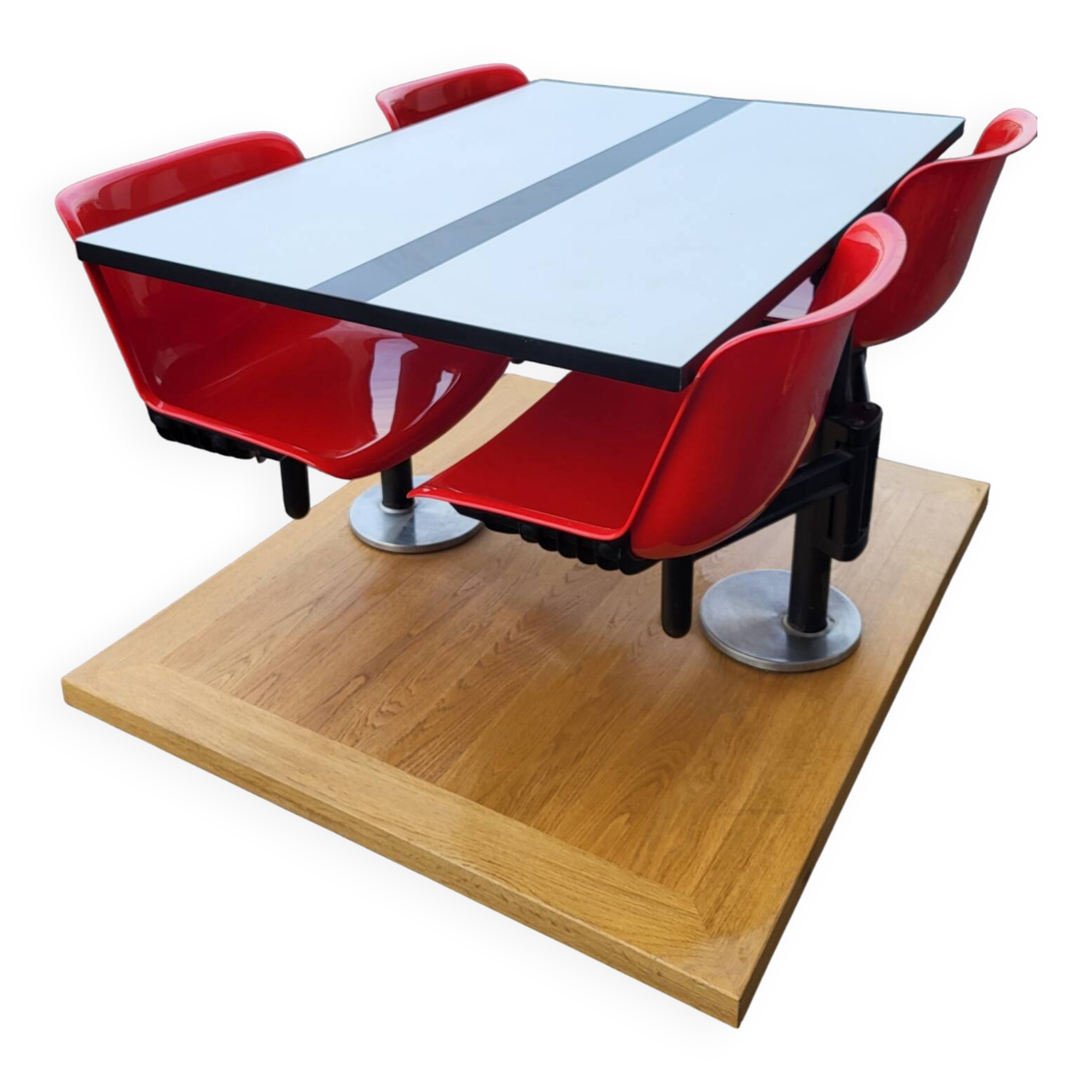 Modus table and 4 chairs Osvaldo Borsani by Tecno Italy 1970 Space Age