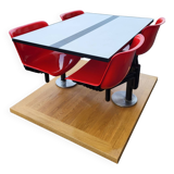 Modus table and 4 chairs Osvaldo Borsani by Tecno Italy 1970 Space Age