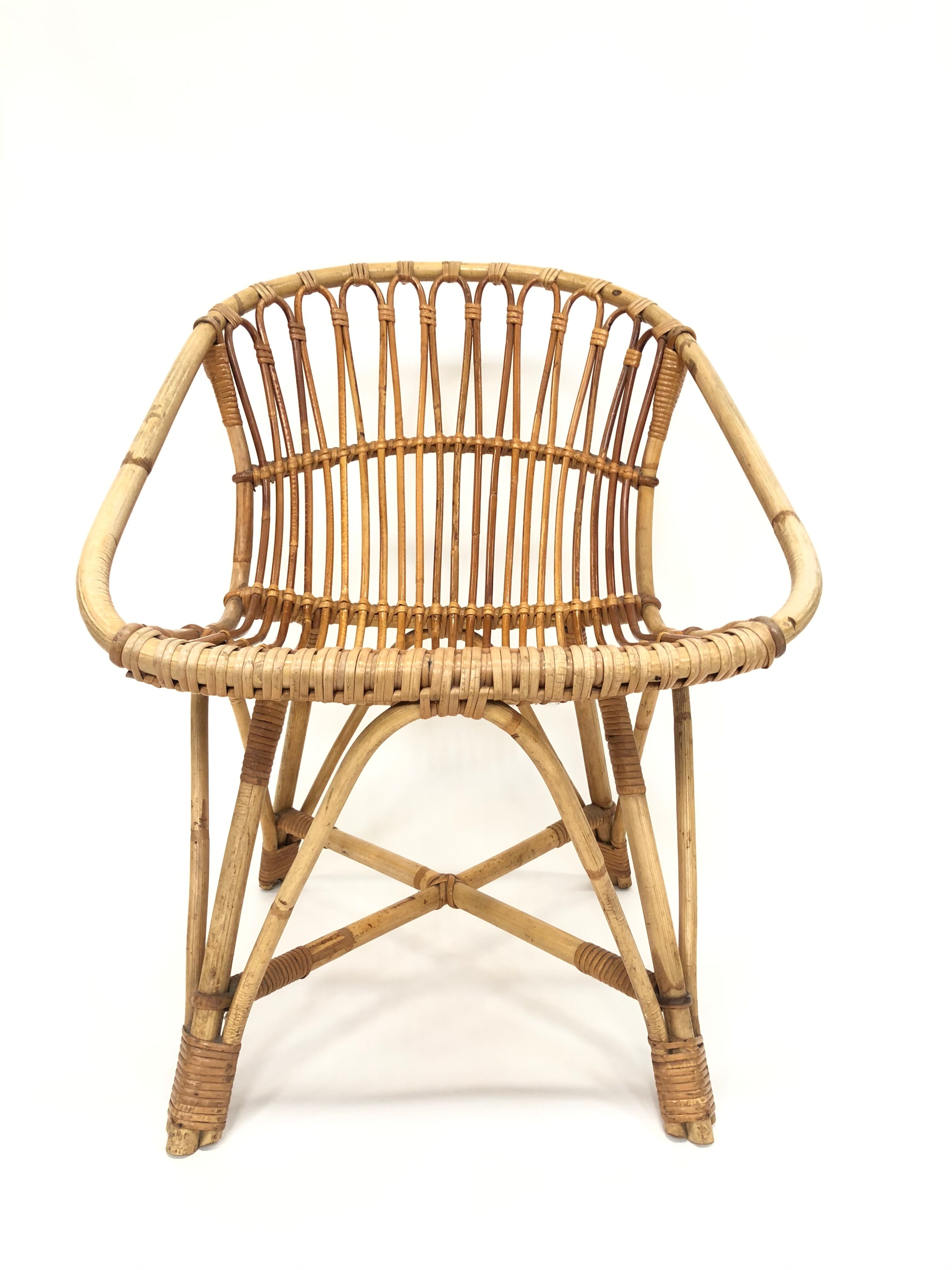 Fauteuil en rotin de Rohe Noordwolde, 1960, Pays-Bas