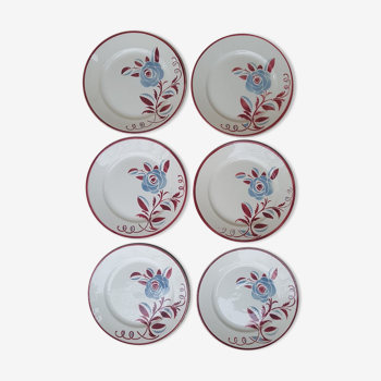 Set of 6 plates KG Lunéville model Rosie